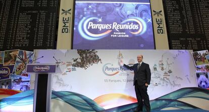 Fernando Eiroa, consejero delegado de Parques Reunidos, en la Bolsa de Madrid, el 29 de abril de 2016. 