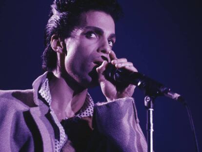 Prince, durante su gira Hit N Run-Parade en Wembley Arena, en Londres.