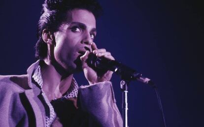 Prince, durante su gira Hit N Run-Parade en Wembley Arena, en Londres.