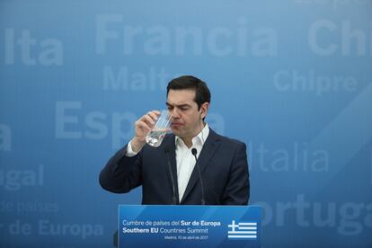 El primer ministro de Grecia, Alexis Tsipras, durante la III Cumbre de países del sur de Europa.