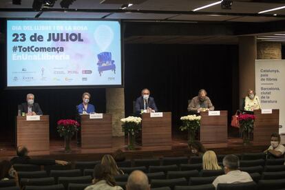 Roda de premsa sobre la celebració del 'Sant Jordi d'estiu'. 