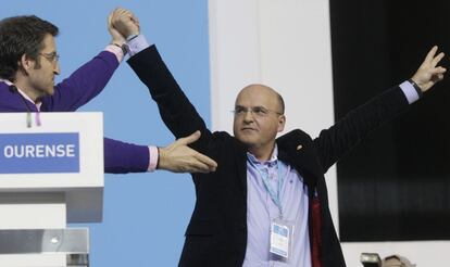 Feij&oacute;o y Baltar durante el congreso del PP de Ourense de 2010.