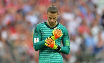 De Gea, durante el partido.