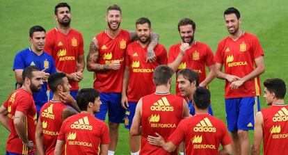 Entrenamiento de la selección española.