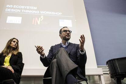 James Costos with Meghan Mercier, Economic Attaché at the US Embassy, during a one-day seminar for entrepreneurs.