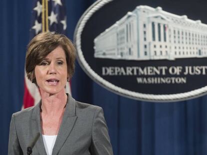 Sally Yates, fiscal general de Estados Unidos, destituida por Donald Trump.