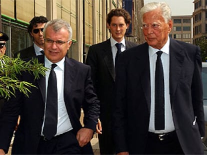 El consejero delegado de Fiat, Giuseppe Morchio (izquierda), y el presidente, Umberto Agnelli, ayer en Turín.