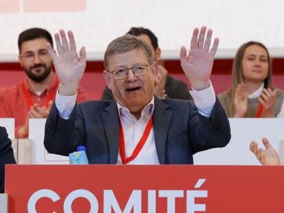 El secretario general de los socialistas valencianos, Ximo Puig, durante su intervención en el comité nacional del PSPV-PSOE, celebrado este sábado, en la sede de la UGT.