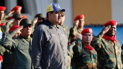El presidente de Venezuela, Nicolas Maduro, durante un evento conmemorativo en Caracas, el pasado 4 de febrero.   