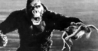 Escena de la película 'King Kong', 1932, de Merian C. Cooper y Ernerst Schoedsack.