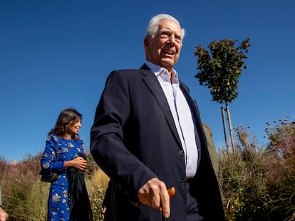 Mario Vargas Llosa, nesta sexta-feira, num evento cultural em San Lorenzo del Escorial (Madri).