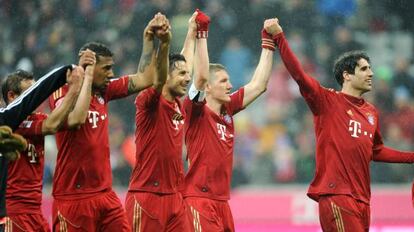 Los jugadores del Bayern de Múnich celebran su victoria.
 