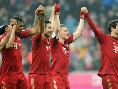 Los jugadores del Bayern de Múnich celebran su victoria.
 