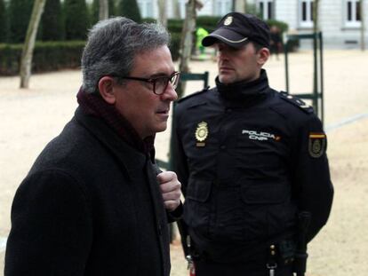Jordi Pujol Ferrusola, durante una de sus declaraciones ante la sede de la Audiencia Nacional
