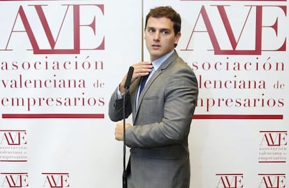 Albert Rivera, el mi&eacute;rcoles en Valencia.