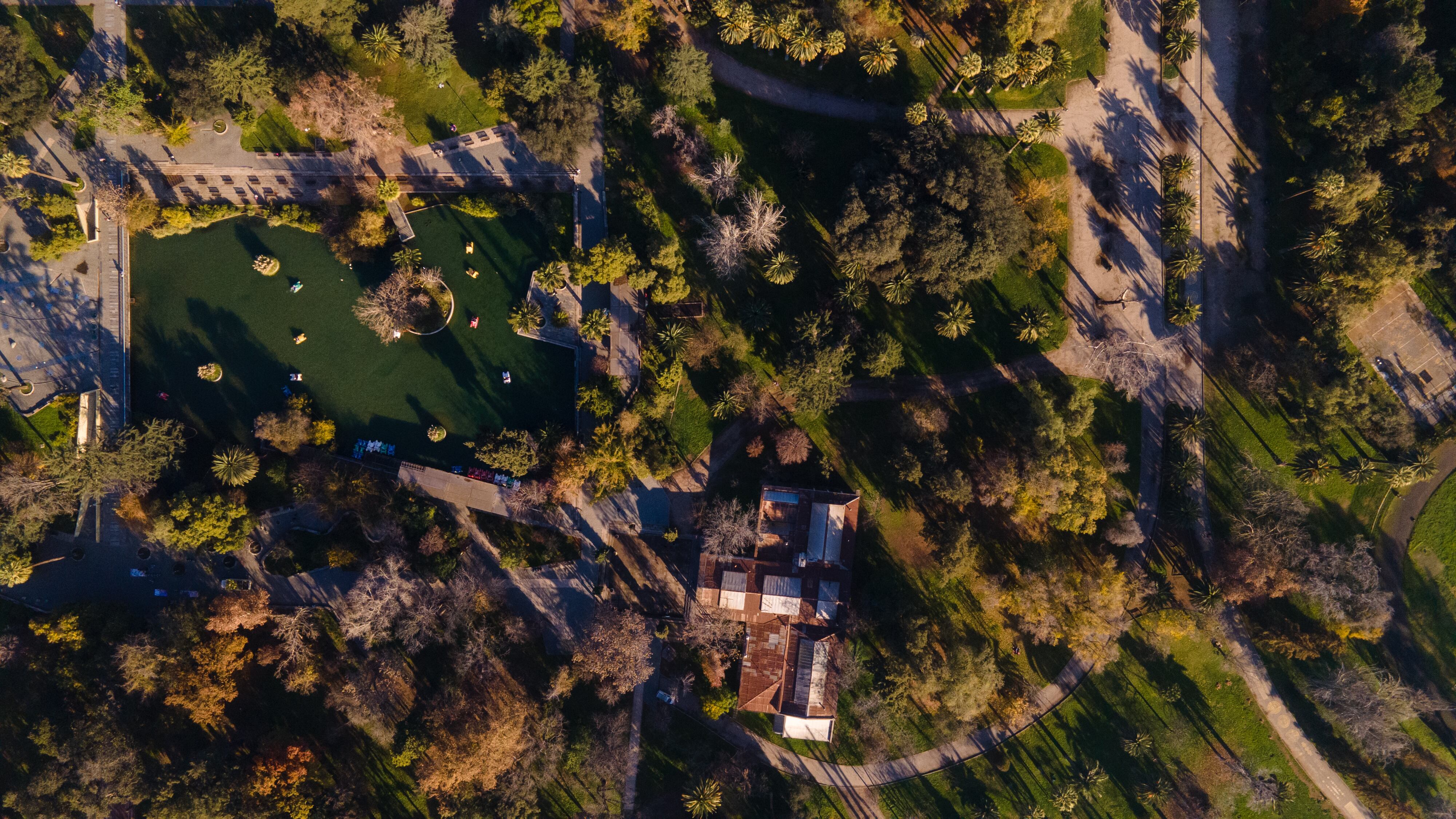 Vista aérea del parque quinta normal, Santiago,Chile, el 19 de junio del 2025.