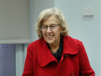 La alcaldesa de Madrid Manuela Carmena en el Ayuntamiento el 21 de noviembre de 2017.
