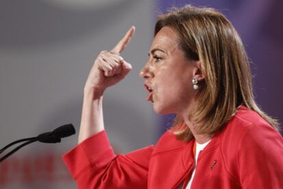 Carme Chacón, ayer durante su intervención en el 38º congreso del PSOE.