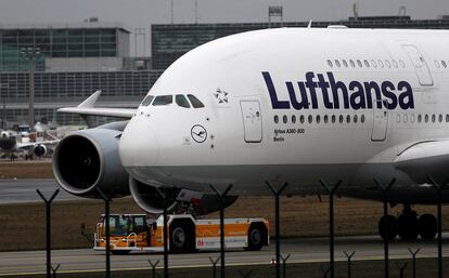 Avión de Lufthansa en Fráncfort.