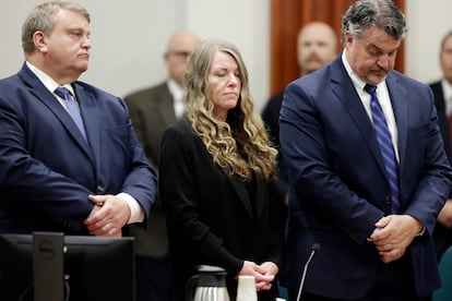 Lori Vallow Daybell stands and listens as the jury's verdict is read at the Ada County Courthouse in Boise, Idaho on Friday, May 12, 2023.