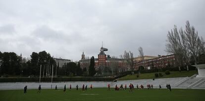 Entrenamiento de la selección española de rugby, el 14 de marzo de 2018.