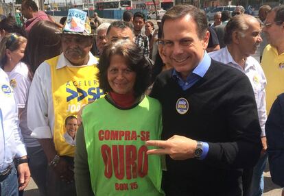 Doria em campanha na periferia de São Paulo.