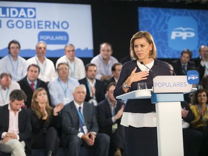 Cospedal en la convención del PP en Barcelona.