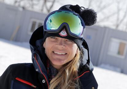 Then-U.S. women's assistant coach, Karin Harjo smiles as she poses for a portrait prior to a women's downhill training run at the 2018 Winter Olympics in Jeongseon, South Korea, Monday, Feb. 19, 2018