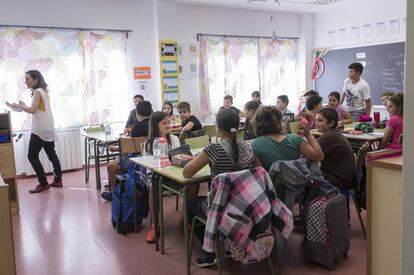 Inauguración del curso escolar en un colegio madrileño.