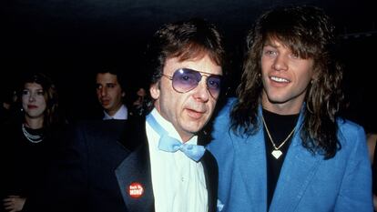 Phil Spector con Jon Bon Jovi en los años noventa en Nueva York.