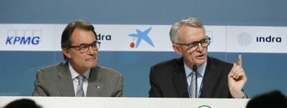 El presidente de la Generalitat, Artur Mas, y el presidente del Círculo de Economia, Anton Costas.