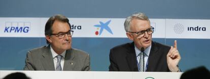 El presidente de la Generalitat, Artur Mas, y el presidente del C&iacute;rculo de Economia, Anton Costas.