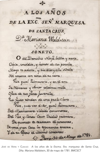 Un soneto que refleja la labor como poeta de Viera y Clavijo.