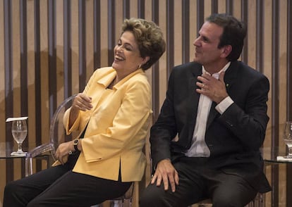 Dilma e Eduardo Paes na inauguração do Museu do Amanhã, no Rio, nesta quinta-feira. 