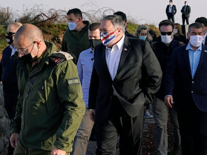 El secretario de Estado de EE UU, Mike Pompeo, el jueves en los Altos del Golán.