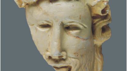 Busto del dios Baco hallado en el yacimiento romano de Arkaia, en Vitoria.