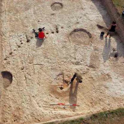 Trabajos de excavación en la zona.