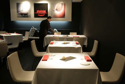 Comedor del restaurante Rodrigo de la Calle, en Aranjuez (Madrid), que ha logrado una estrella en la guía Michelin.