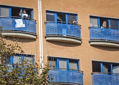 Estudiantes confinadas en Galileo Galilei, residencia privada ubicada dentro del campus de la Politécnica de Valencia.