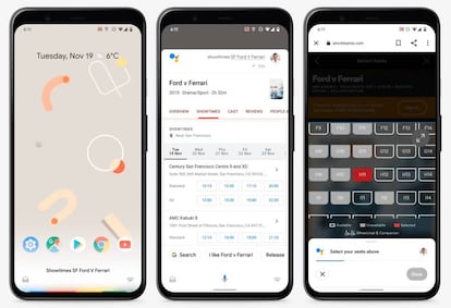 El asistente de Google reserva entradas de cine.