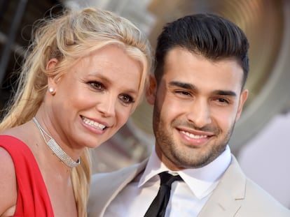 Britney Spears y Sam Asghari en un estreno en Los Ángeles en julio de 2019.