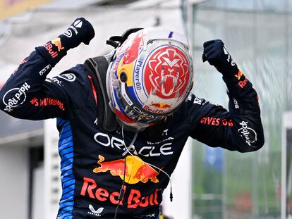 Max Verstappen celebra su victoria en el Gran Premio de Canadá.