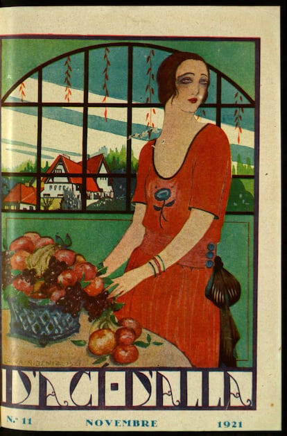 Laura Albéniz, portada de la revista D'Aci D'Allà, vol. 8, núm. 11 [47], novembre de 1921. 