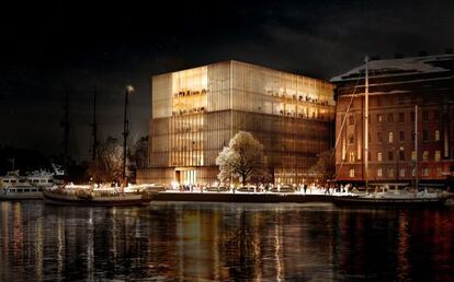 Simulación por ordenador del futuro Centro Nobel diseñado por Chipperfield.