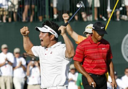 Yang celebra su triunfo en el PGA Championship de 2009