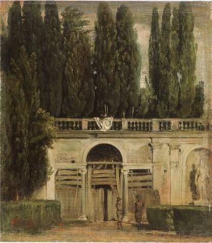 ‘Vista del jardín de la Villa Médicis en Roma’, de Velázquez (1630).