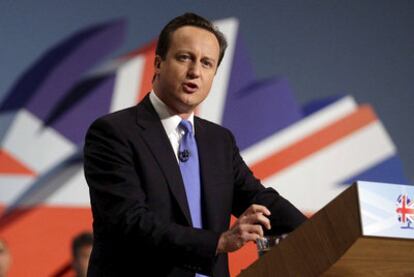 David Cameron, durante su discurso en el congreso anual de los conservadores, en Birmingham.
