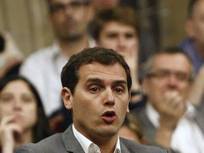 Rivera, este jueves, en el Parlament.