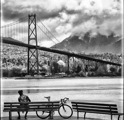 Panorámica del puente Lions Gate, en la ciudad canadiense de Vancouver.