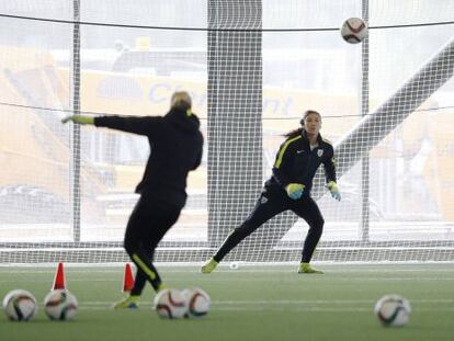 Hope solo, durante un entrenamiento en Montreal.